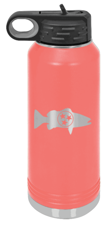 Tristar Fish - 32oz Water Bottle- Coral