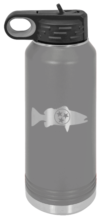 Tristar Fish - 32oz Water Bottle- Dark Grey