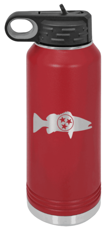 Tristar Fish - 32oz Water Bottle- Maroon