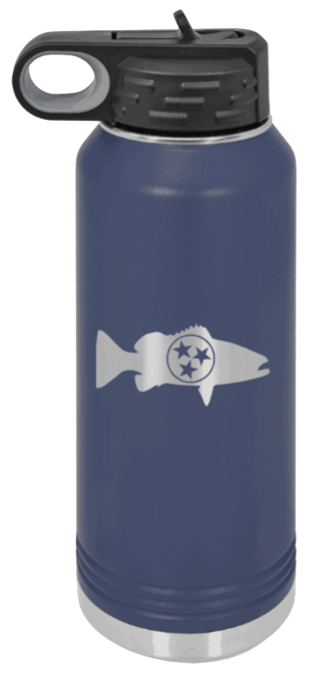 Tristar Fish - 32oz Water Bottle- Navy