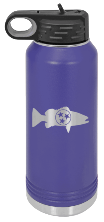 Tristar Fish - 32oz Water Bottle- Purple