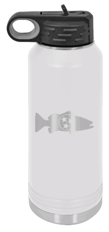 Tristar Fish - 32oz Water Bottle- White