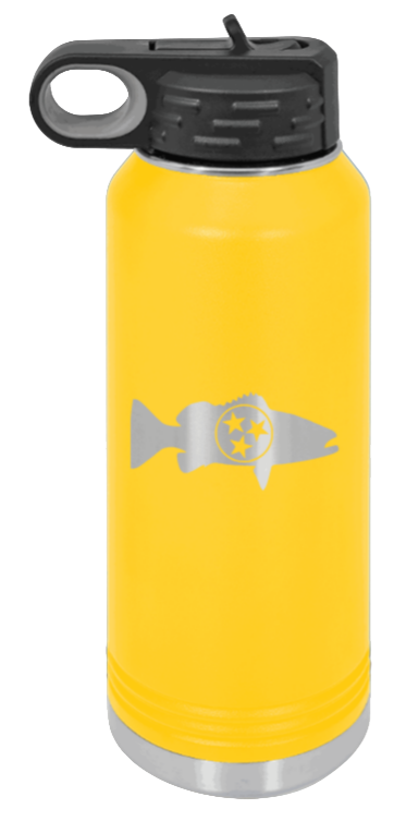 Tristar Fish - 32oz Water Bottle- Yellow