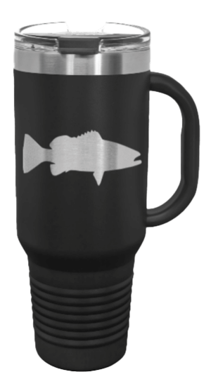 Bass Silhouette 40oz Handle Mug Laser Engraved