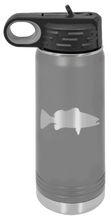 Load image into Gallery viewer, Bass Silhouette Laser Engraved Water Bottle (Etched)
