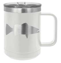 Load image into Gallery viewer, Bass Silhouette Laser Engraved Mug (Etched)
