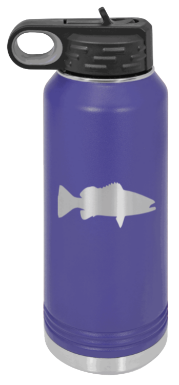 Bass Silhouette - 32oz Water Bottle- Purple