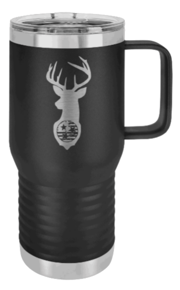 Tristar Flag Deer Laser Engraved Mug (Etched)