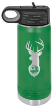 Load image into Gallery viewer, TriStar Flag Deer Laser Engraved Water Bottle (Etched)
