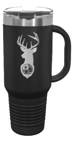 TriStar Flag Deer 40oz Handle Mug Laser Engraved