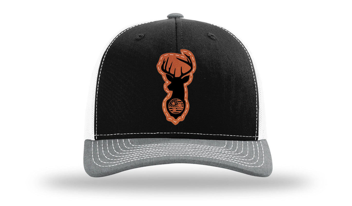 Tristar Flag Deer Leather Patch Richardson 112 Hat