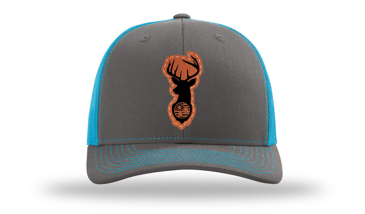 Tristar Flag Deer Leather Patch Richardson 112 Hat