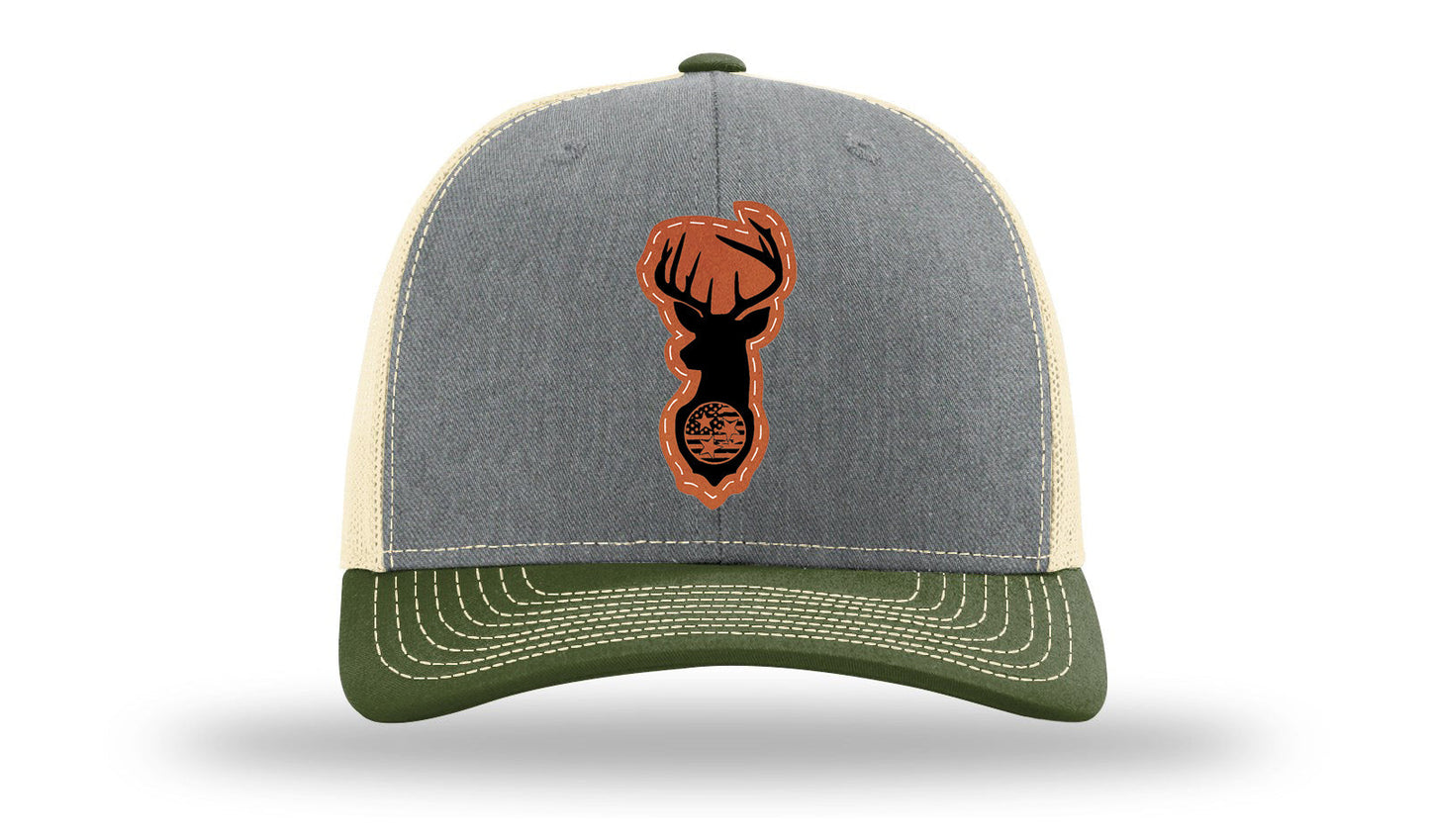 Tristar Flag Deer Leather Patch Richardson 112 Hat