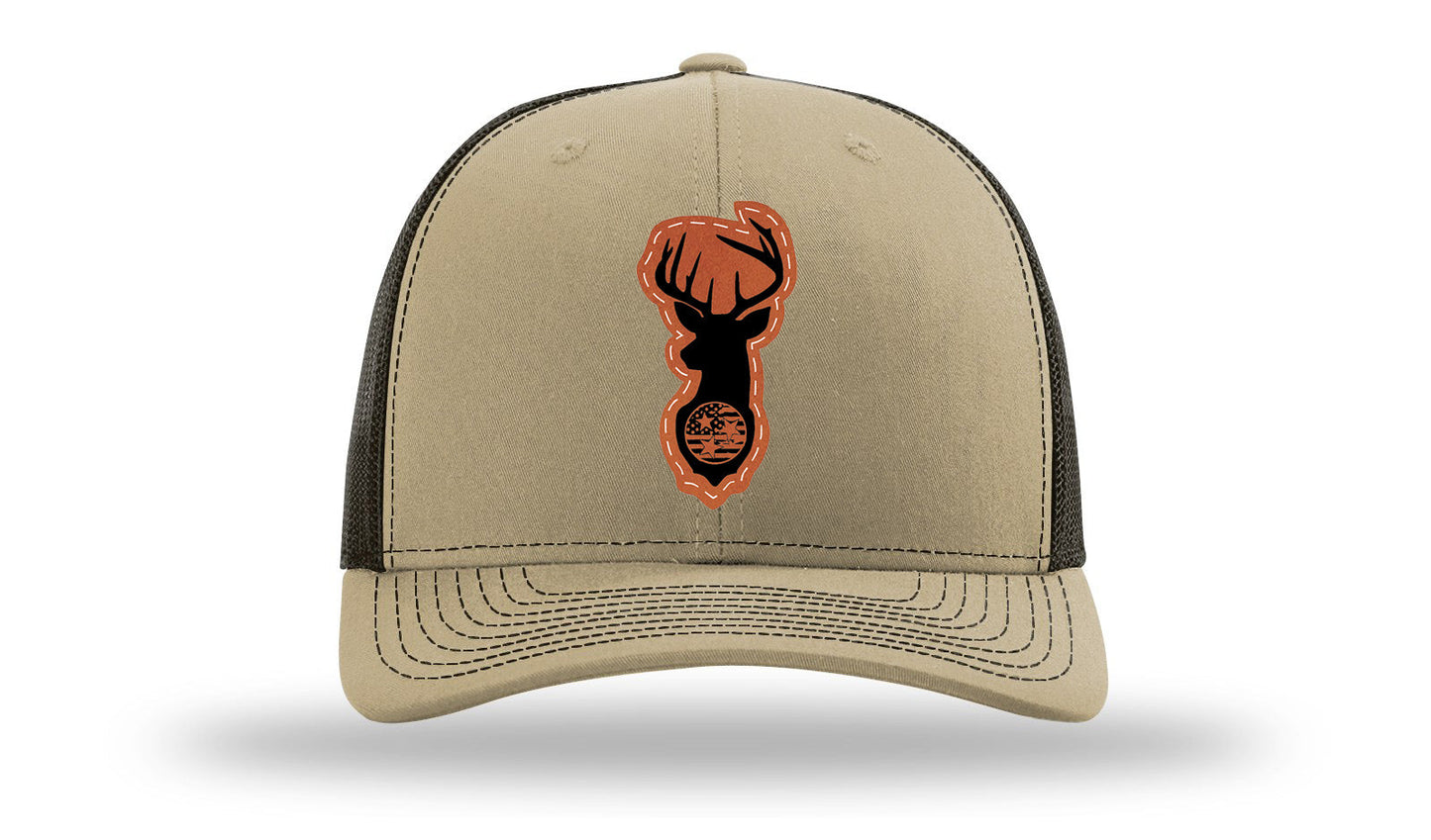 Tristar Flag Deer Leather Patch Richardson 112 Hat