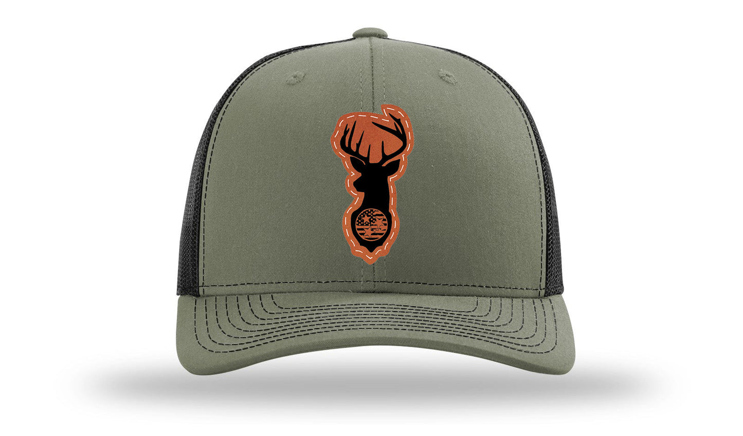 Tristar Flag Deer Leather Patch Richardson 112 Hat