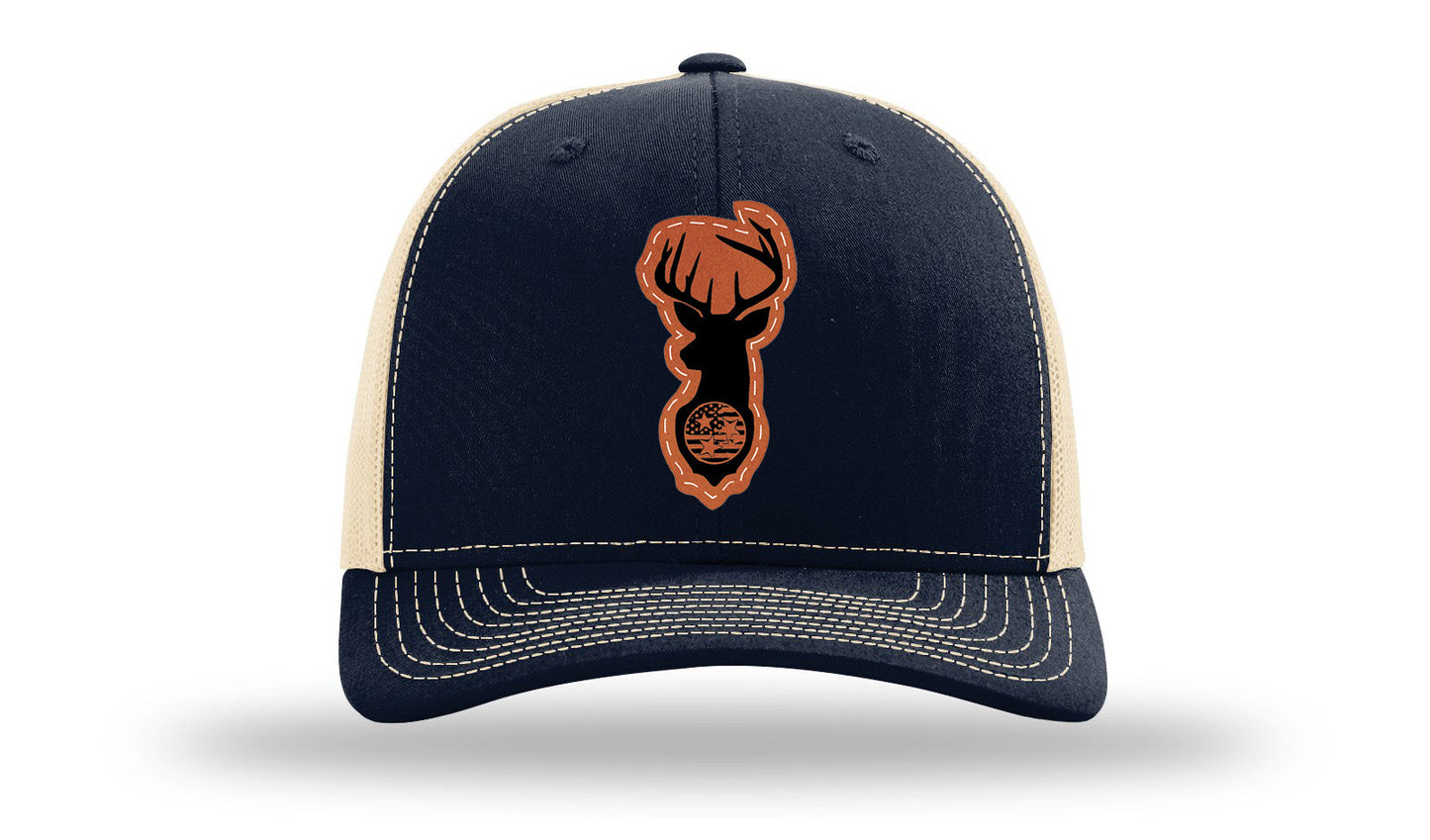 Tristar Flag Deer Leather Patch Richardson 112 Hat