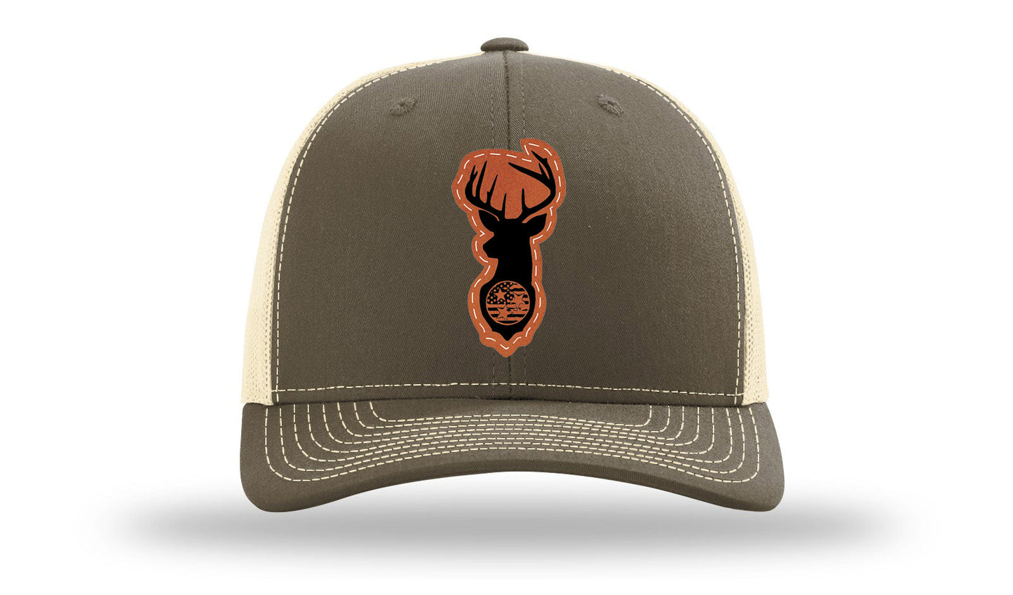 Tristar Flag Deer Leather Patch Richardson 112 Hat