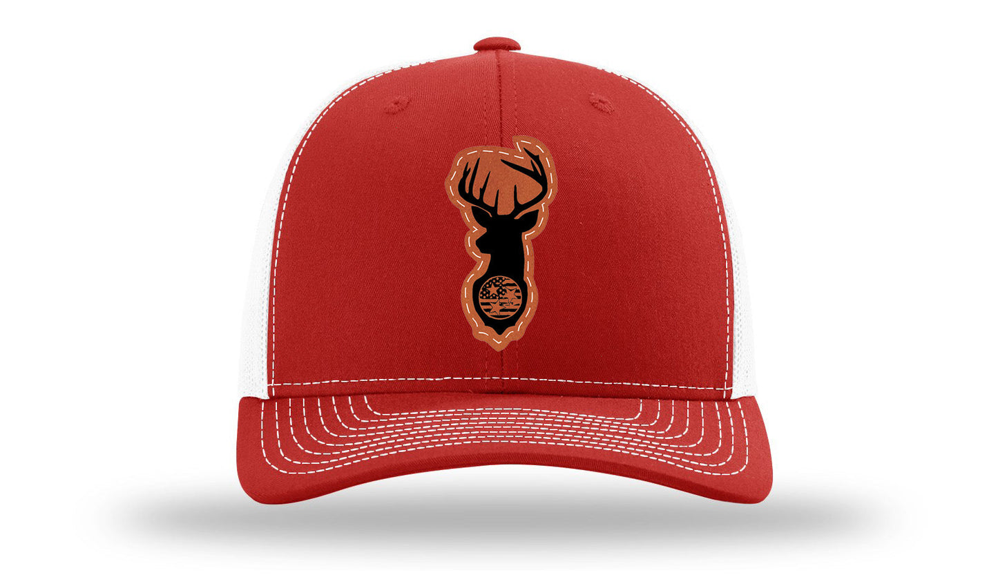 Tristar Flag Deer Leather Patch Richardson 112 Hat