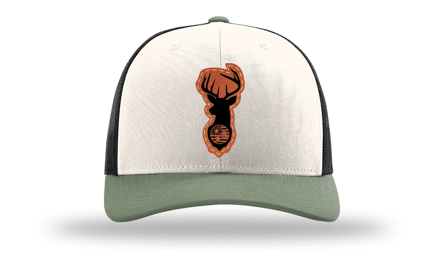 Tristar Flag Deer Leather Patch Richardson 112 Hat