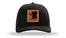 Load image into Gallery viewer, Richarson 112 Black Hat with &#39;Girl Dad&#39; text Rawhide Leather Patch Hat with White stitching.
