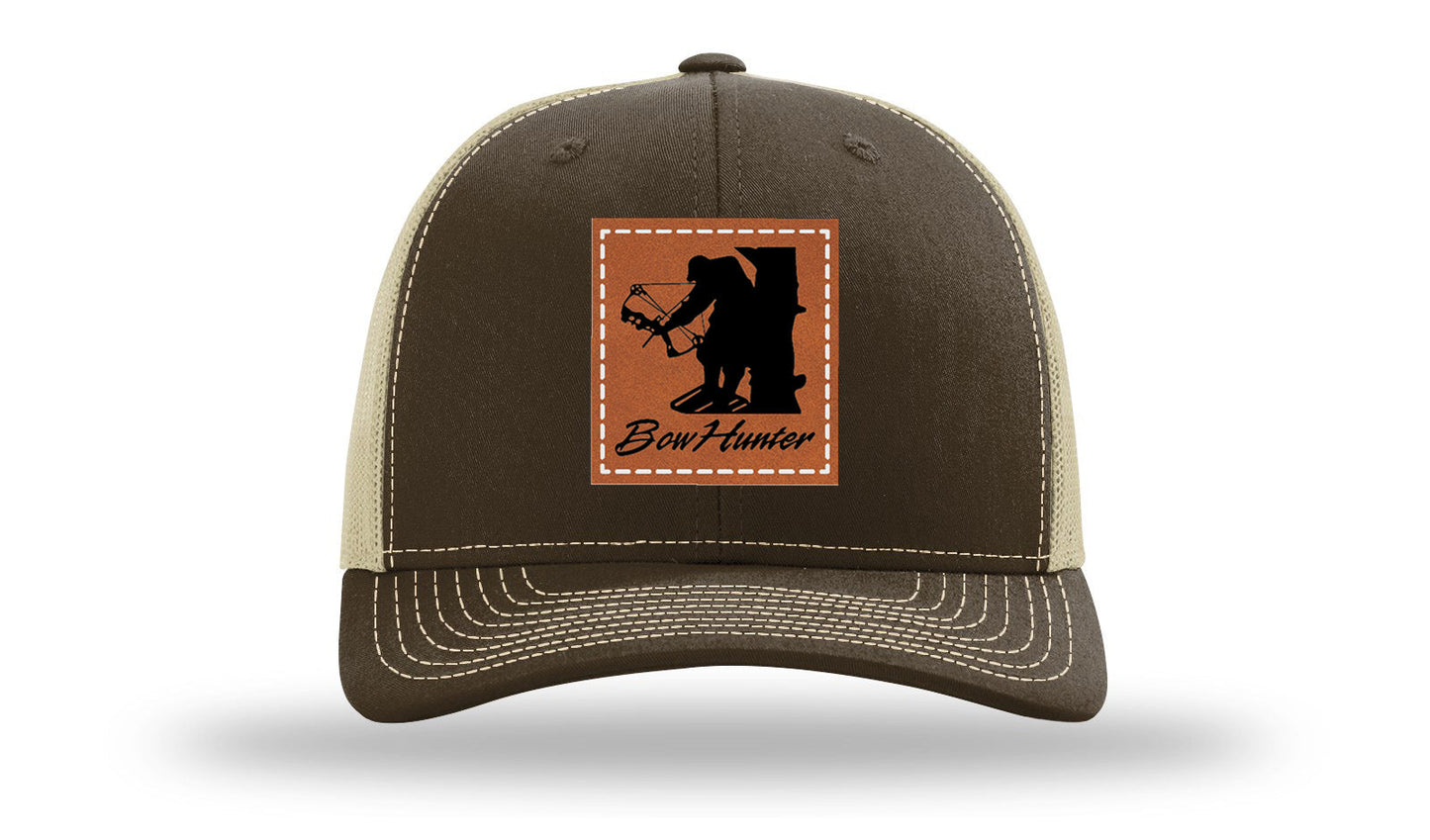 Bow Hunter Leather Patch Richardson 112 Hat