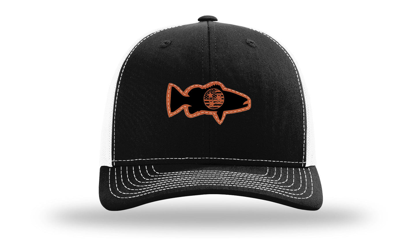 Tristar Flag Bass Leather Patch Richardson 112 Hat