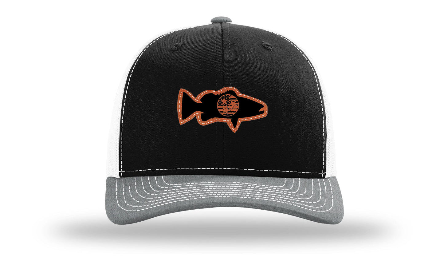 Tristar Flag Bass Leather Patch Richardson 112 Hat