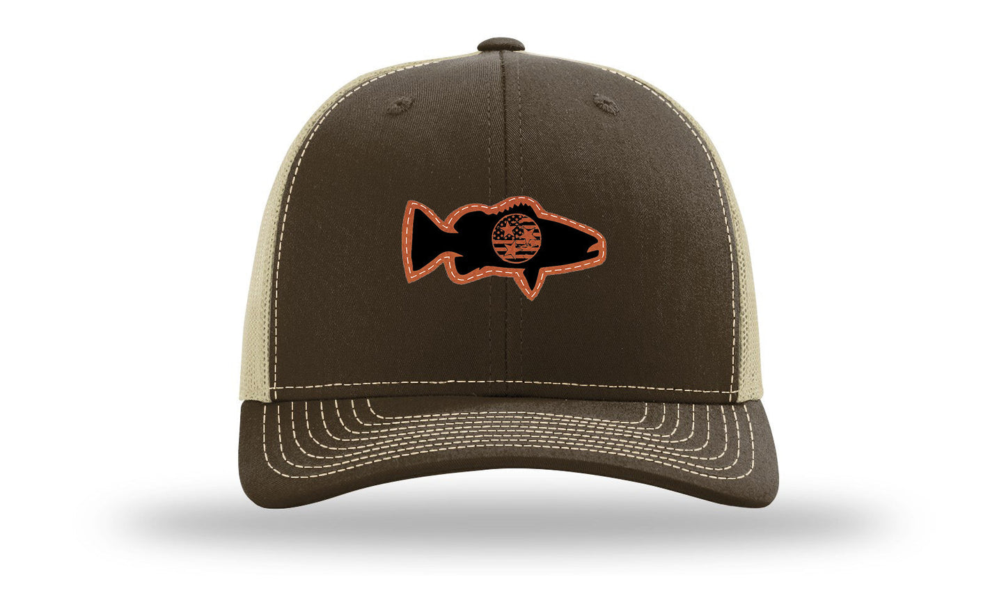Tristar Flag Bass Leather Patch Richardson 112 Hat