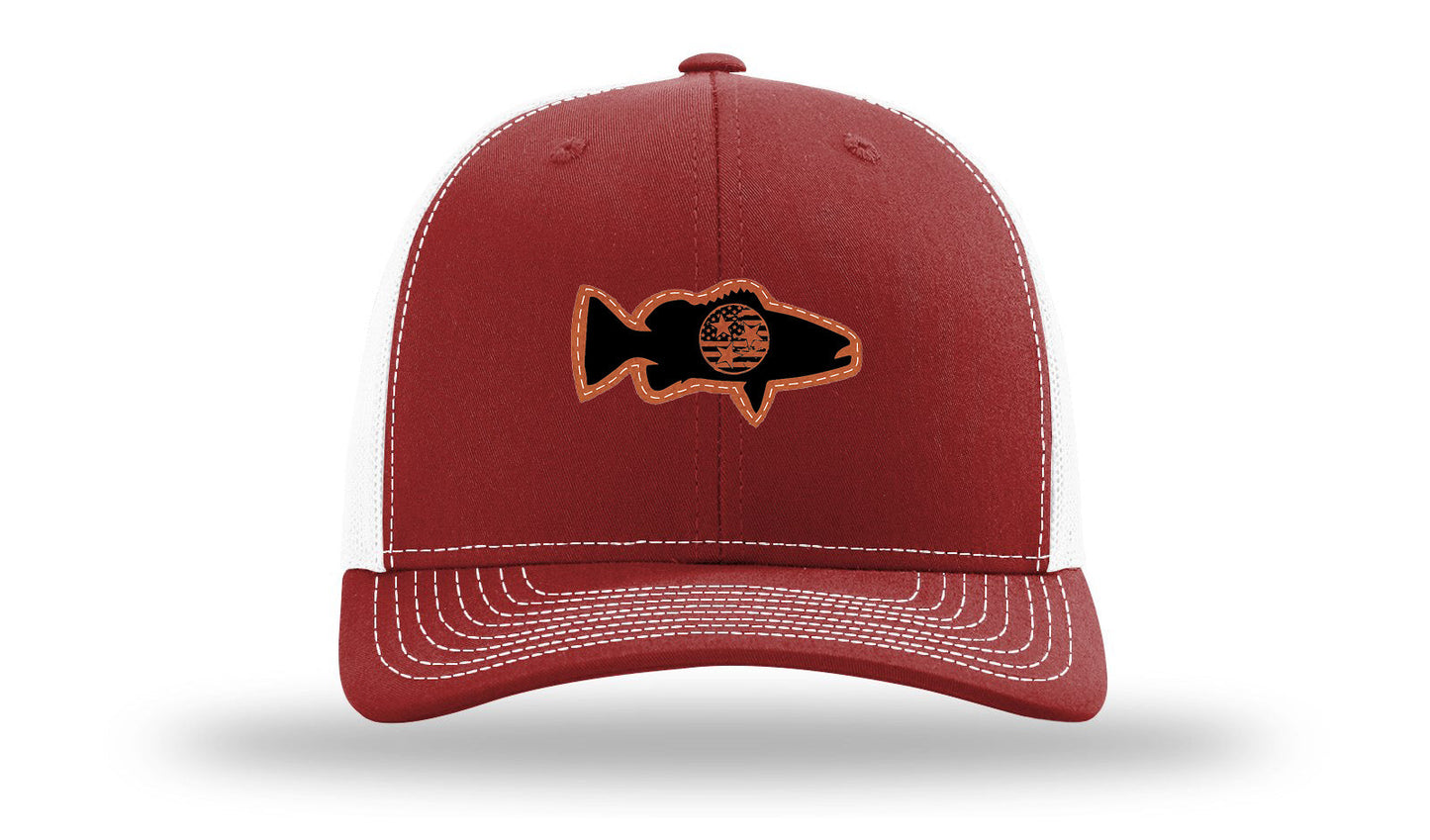 Tristar Flag Bass Leather Patch Richardson 112 Hat