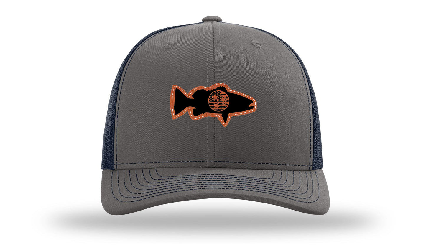 Tristar Flag Bass Leather Patch Richardson 112 Hat