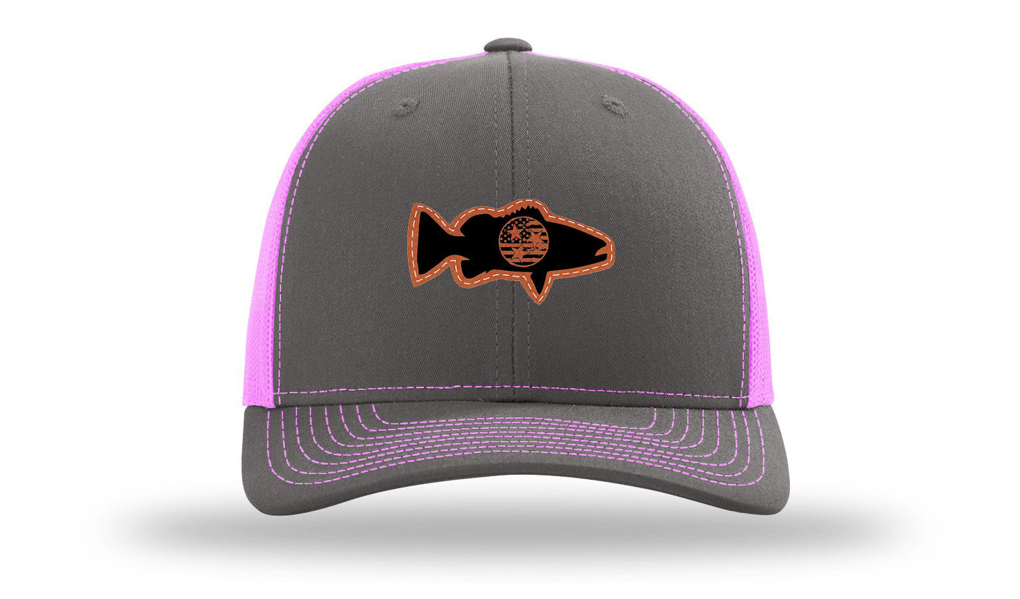 Tristar Flag Bass Leather Patch Richardson 112 Hat