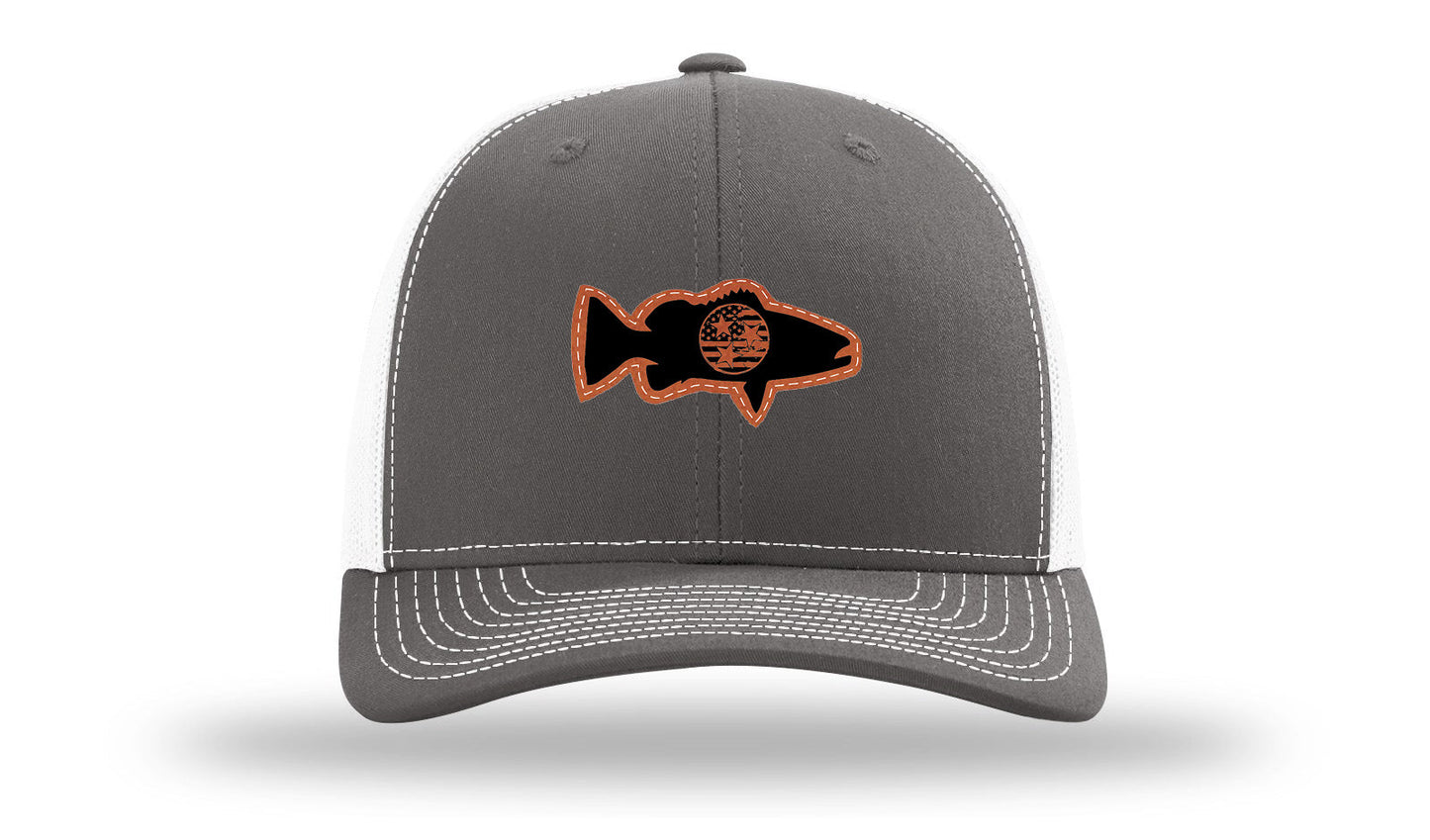 Tristar Flag Bass Leather Patch Richardson 112 Hat