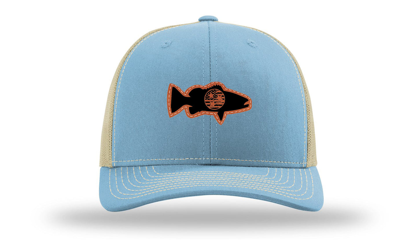 Tristar Flag Bass Leather Patch Richardson 112 Hat