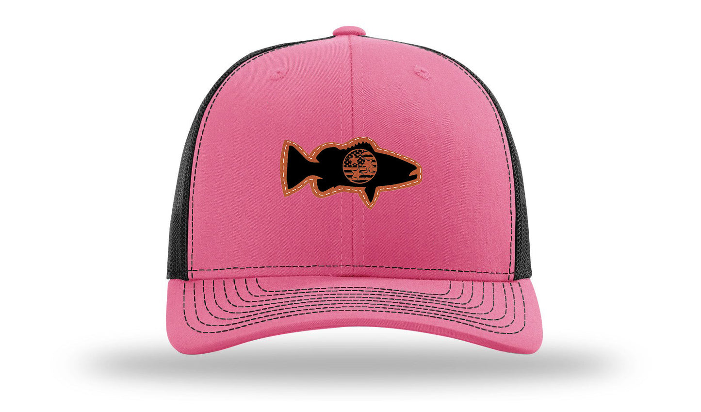 Tristar Flag Bass Leather Patch Richardson 112 Hat