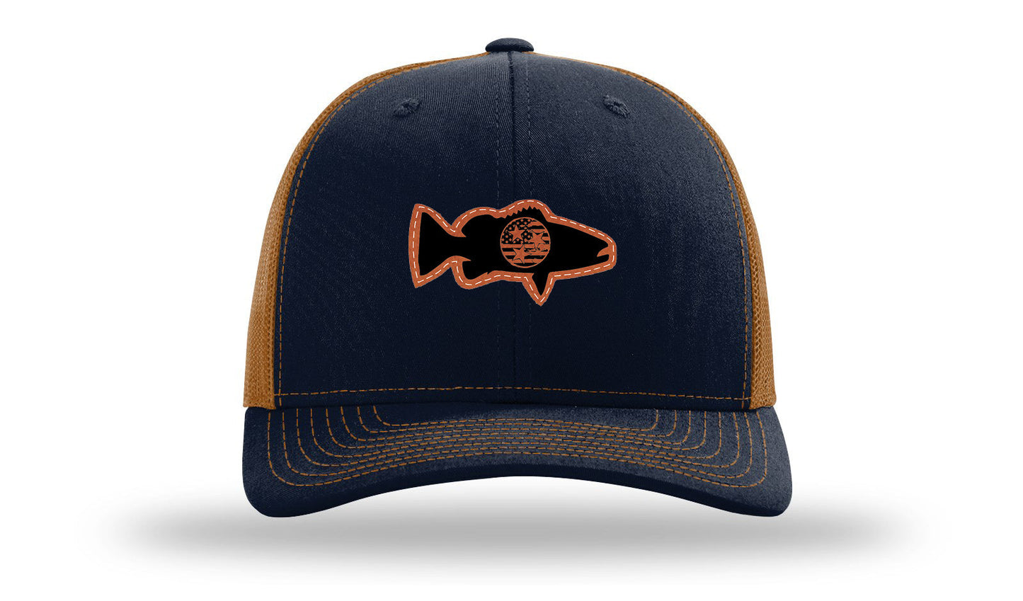 Tristar Flag Bass Leather Patch Richardson 112 Hat