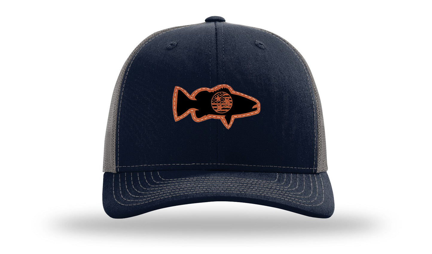 Tristar Flag Bass Leather Patch Richardson 112 Hat