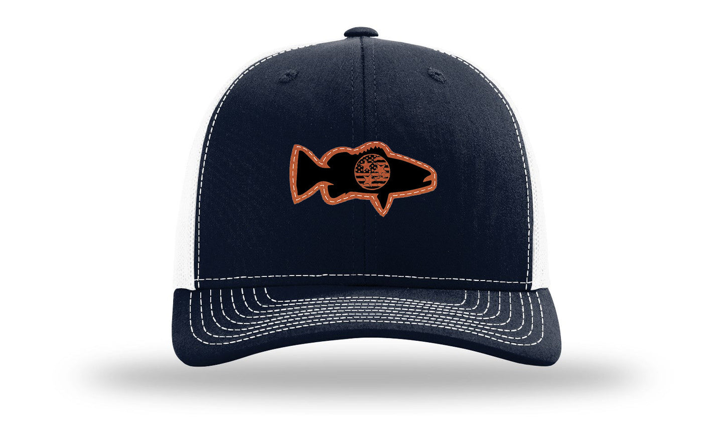 Tristar Flag Bass Leather Patch Richardson 112 Hat