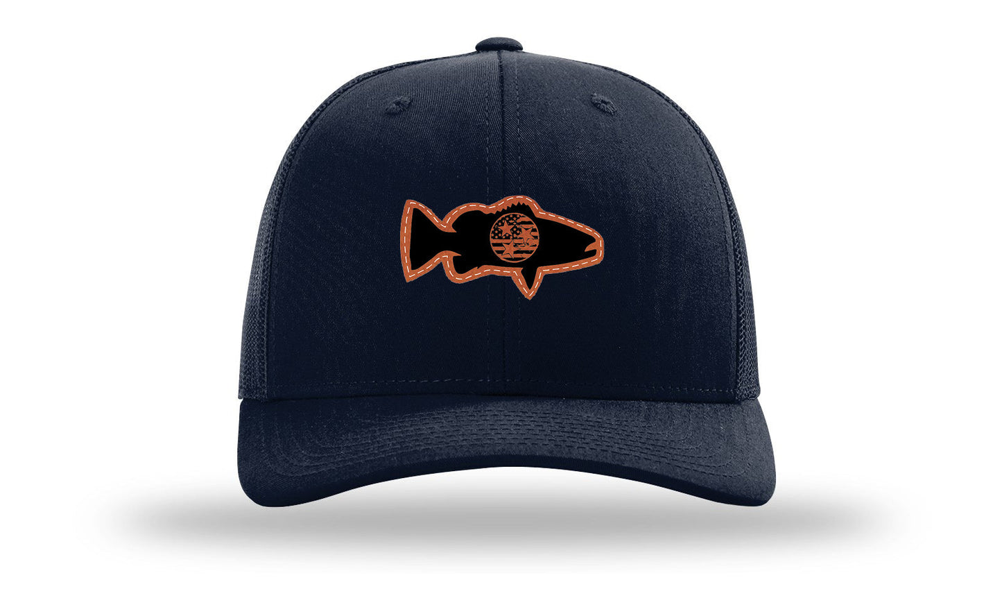 Tristar Flag Bass Leather Patch Richardson 112 Hat