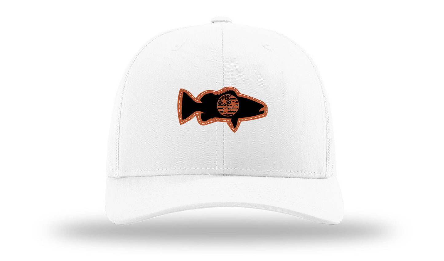 Tristar Flag Bass Leather Patch Richardson 112 Hat