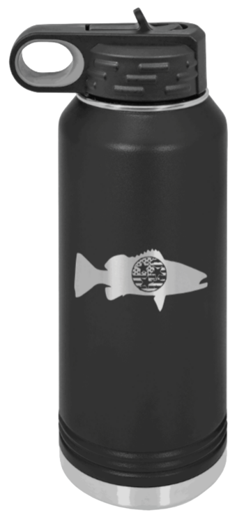 Tristar Flag Turkey - 32oz Water Bottle- Black