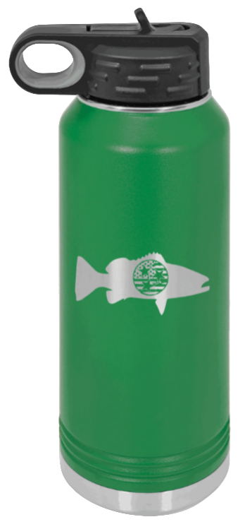 Tristar Flag Turkey - 32oz Water Bottle- Green