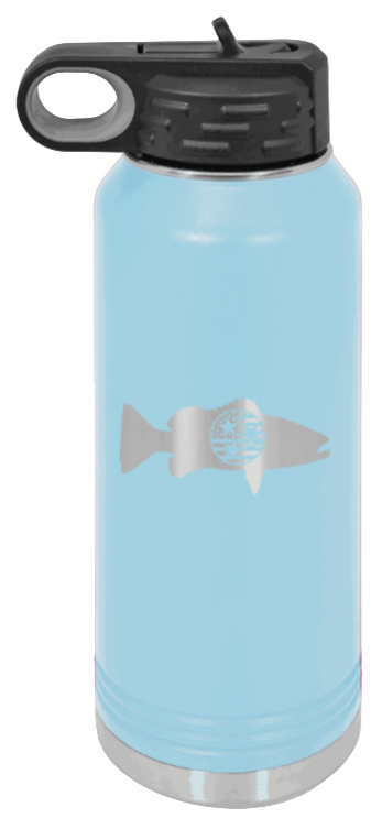 Tristar Flag Turkey - 32oz Water Bottle- Light Blue
