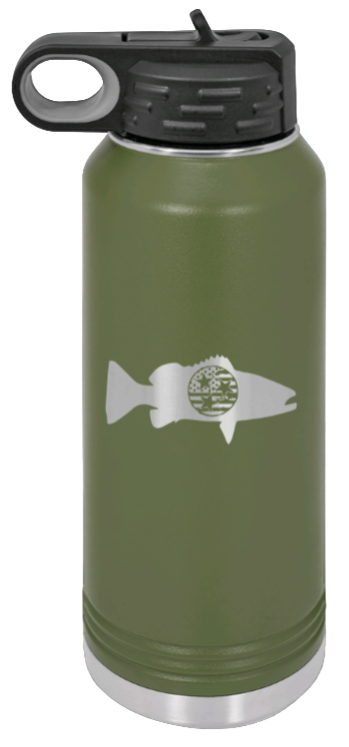 Tristar Flag Turkey - 32oz Water Bottle- Olive