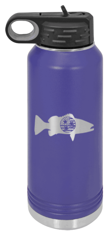 Tristar Flag Turkey - 32oz Water Bottle- Purple
