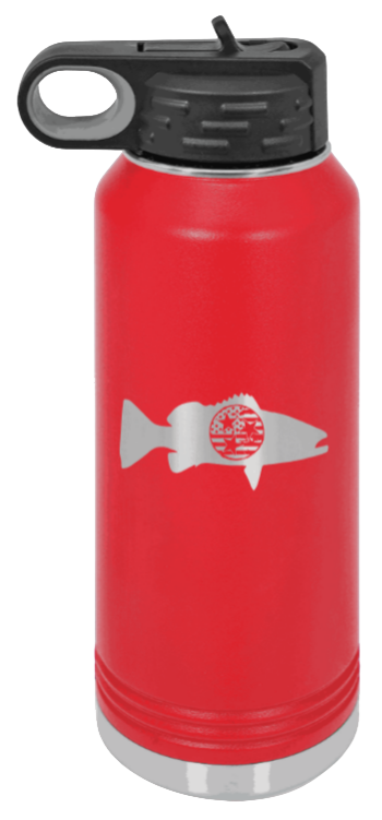 Tristar Flag Turkey - 32oz Water Bottle- Red