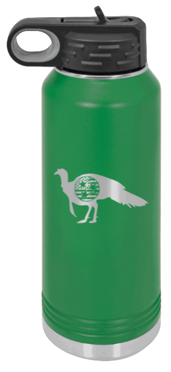 Tristar Flag Deer - 32oz Water Bottle- Green