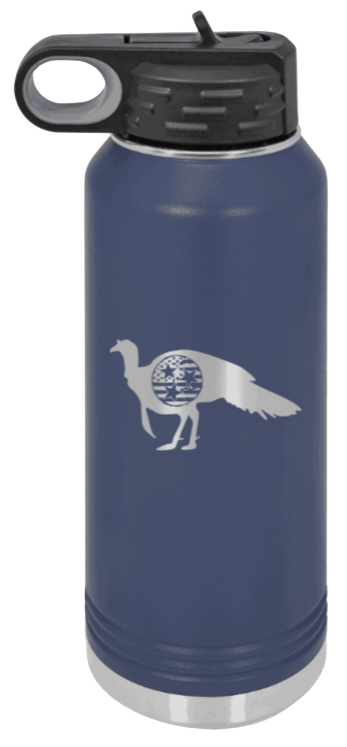 Tristar Flag Deer - 32oz Water Bottle- Navy