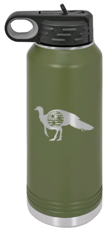 Tristar Flag Deer - 32oz Water Bottle- Olive