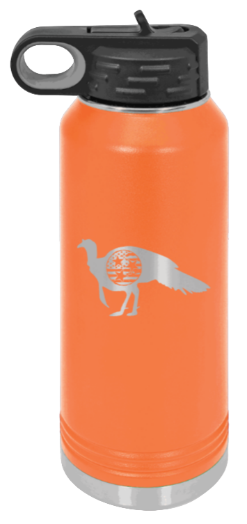 Tristar Flag Deer - 32oz Water Bottle- Orange