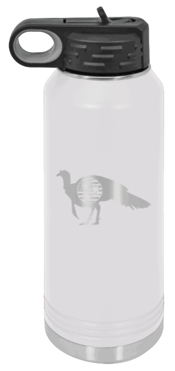 Tristar Flag Deer - 32oz Water Bottle- White